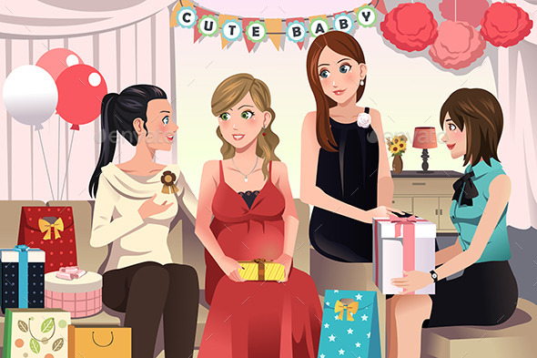 GraphicRiver Women in a Baby Shower Party 9310816 GraphicRiver Women in a Baby Shower Party 9310816