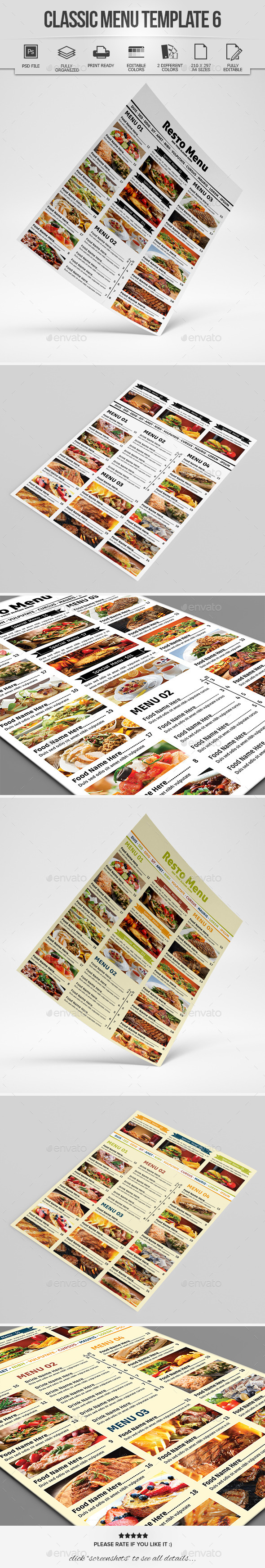 Classic Menu Template 6