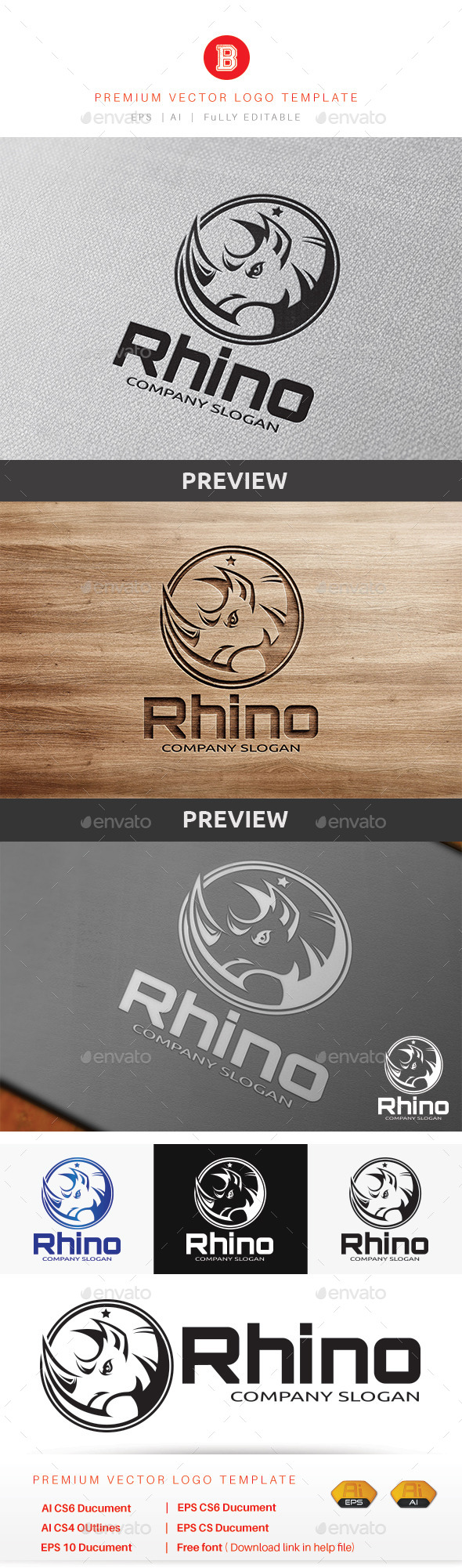 GraphicRiver Rhino Logo 9318949 GraphicRiver Rhino Logo 9318949