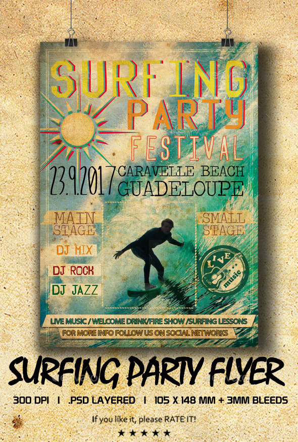 GraphicRiver Surfing Party Flyer 9320841 GraphicRiver Surfing Party Flyer 9320841