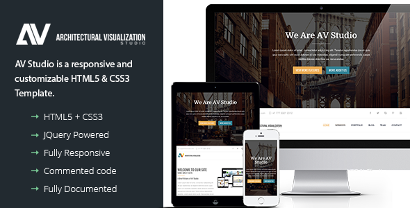 AV Studio - Responsive One Page HTML5 & CSS3