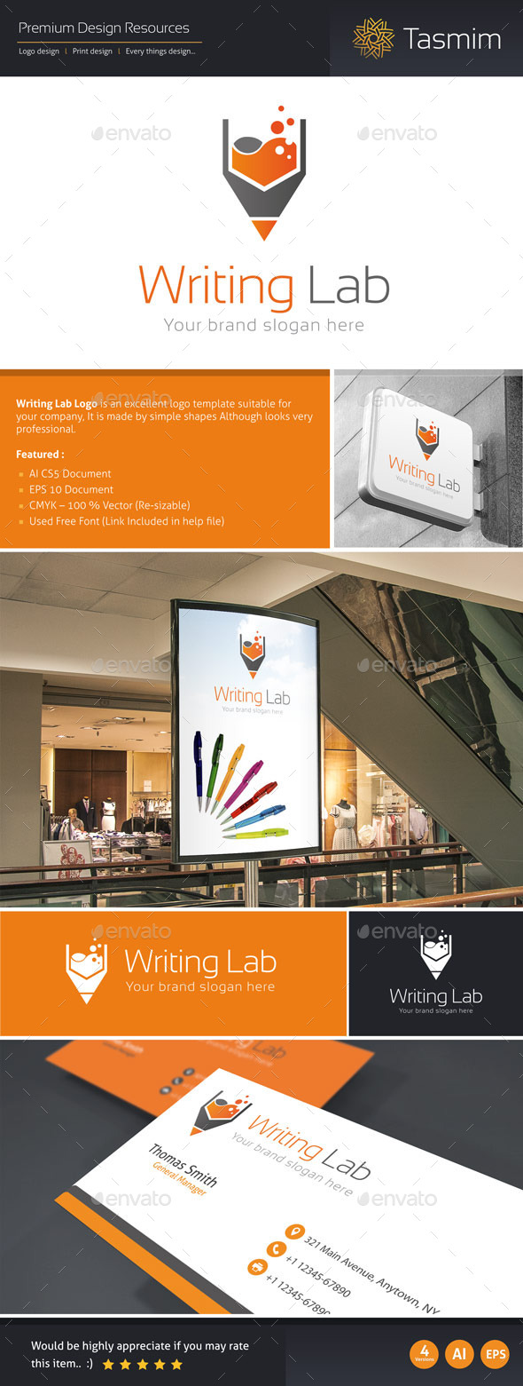 GraphicRiver Writing Lab Logo Template 9322323 GraphicRiver Writing Lab Logo Template 9322323