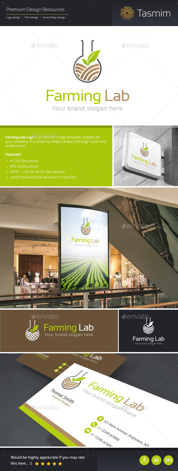 GraphicRiver Farming Lab Logo Template 9322458 GraphicRiver Farming Lab Logo Template 9322458