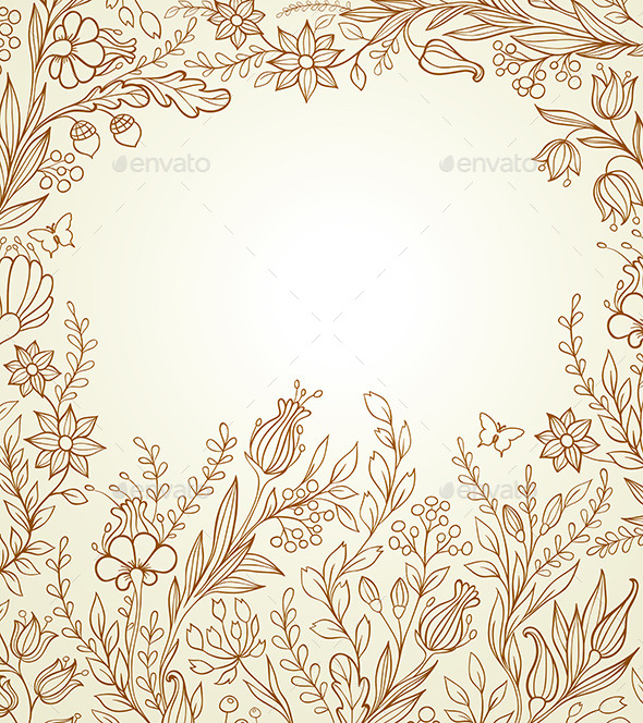 GraphicRiver Hand Drawn Background with Flowers 9323677 GraphicRiver Hand Drawn Background with Flowers 9323677