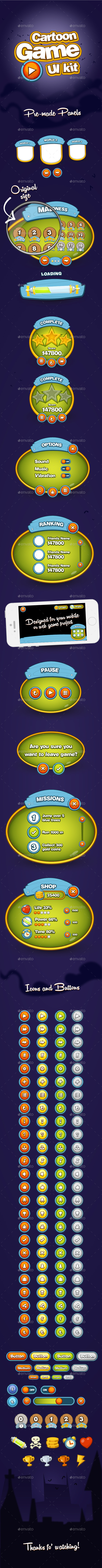 GraphicRiver Cartoon Game UI Kit 9324618 GraphicRiver Cartoon Game UI Kit 9324618