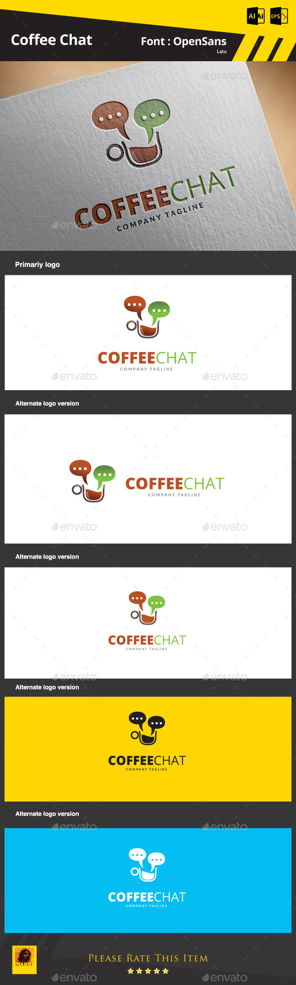GraphicRiver Coffee Chat Logo Template 9325001 GraphicRiver Coffee Chat Logo Template 9325001