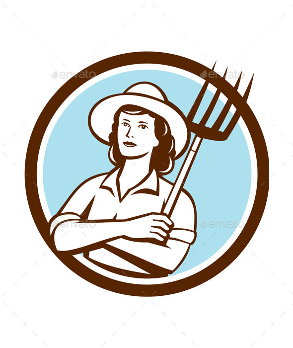 GraphicRiver Female Organic Retro Farmer 9325047 GraphicRiver Female Organic Retro Farmer 9325047