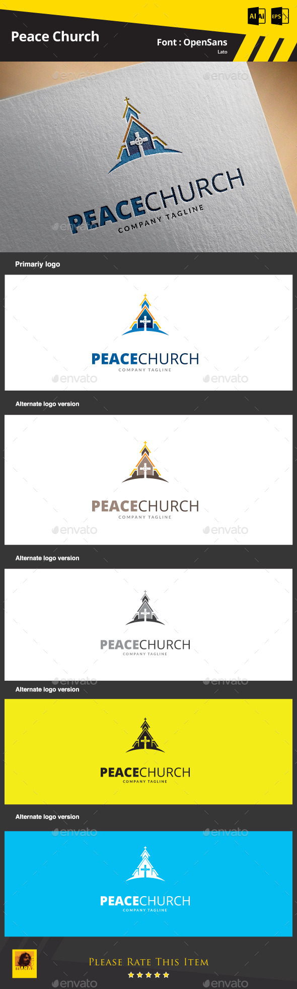 GraphicRiver Peace Church Logo Template 9325082 GraphicRiver Peace Church Logo Template 9325082