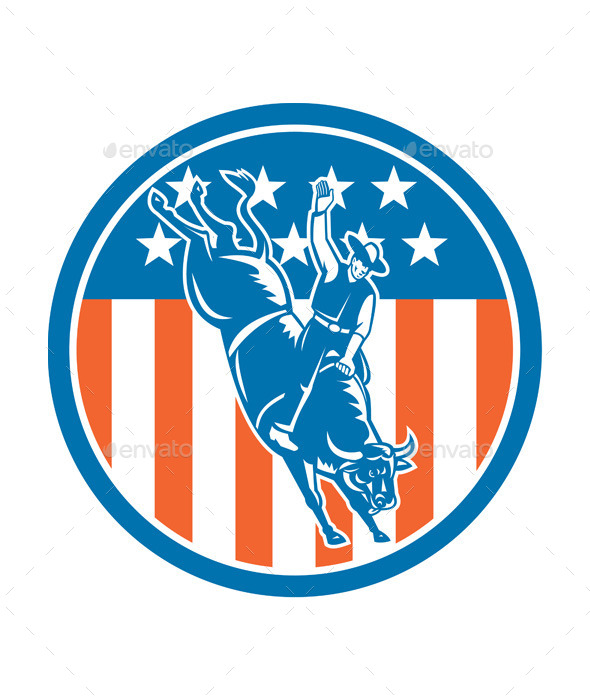 GraphicRiver Rodeo Cowboy Riding Bull 9325112 GraphicRiver Rodeo Cowboy Riding Bull 9325112