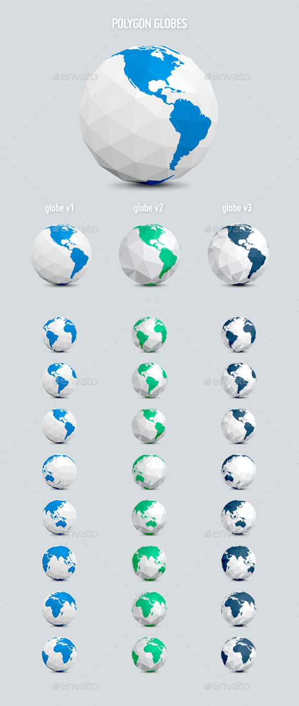 GraphicRiver Polygon Earth Globes 9328116 GraphicRiver Polygon Earth Globes 9328116
