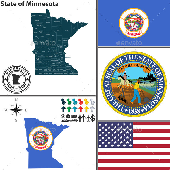 Map of State Minnesota, USA (Travel)