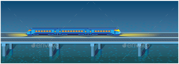 GraphicRiver Night Express Train 9330776 GraphicRiver Night Express Train 9330776