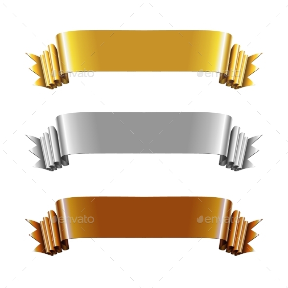 GraphicRiver Set of Gold Silver and Bronze Ribbons 9331949 GraphicRiver Set of Gold Silver and Bronze Ribbons 9331949