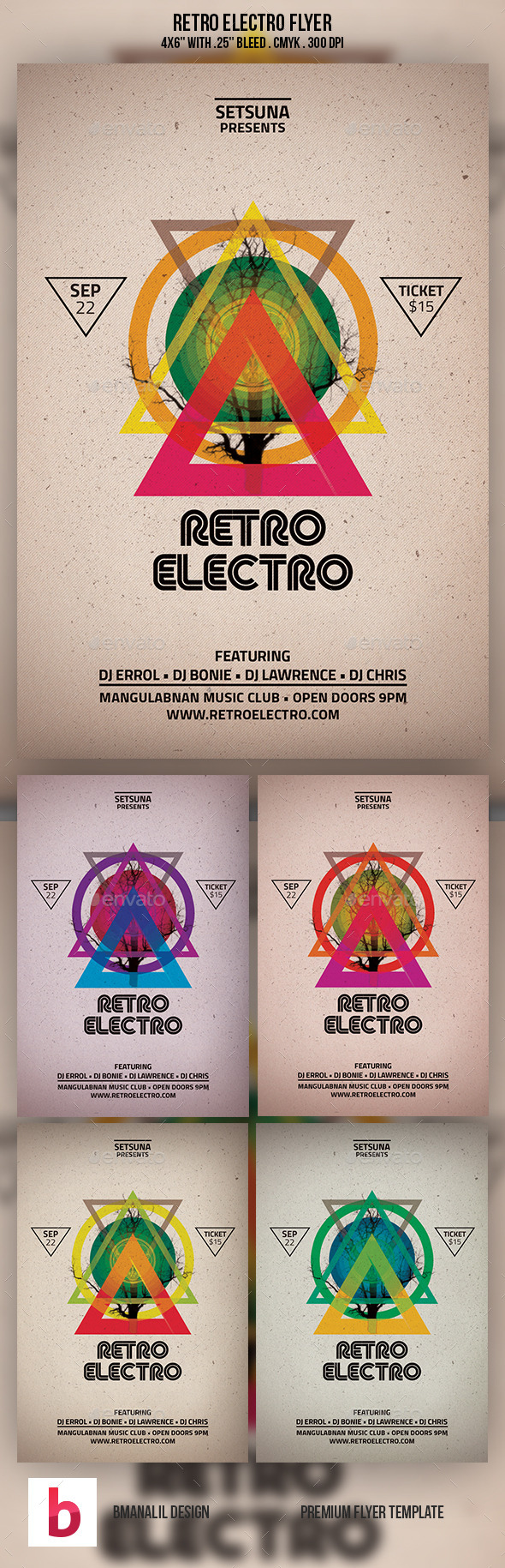 Retro Electro Flyer (Clubs & Parties)