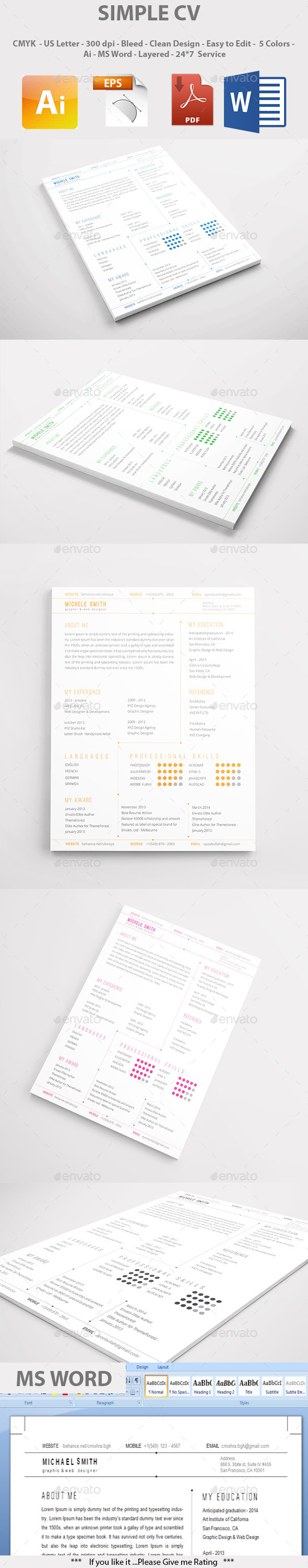 GraphicRiver Simple CV 9292526 GraphicRiver Simple CV 9292526