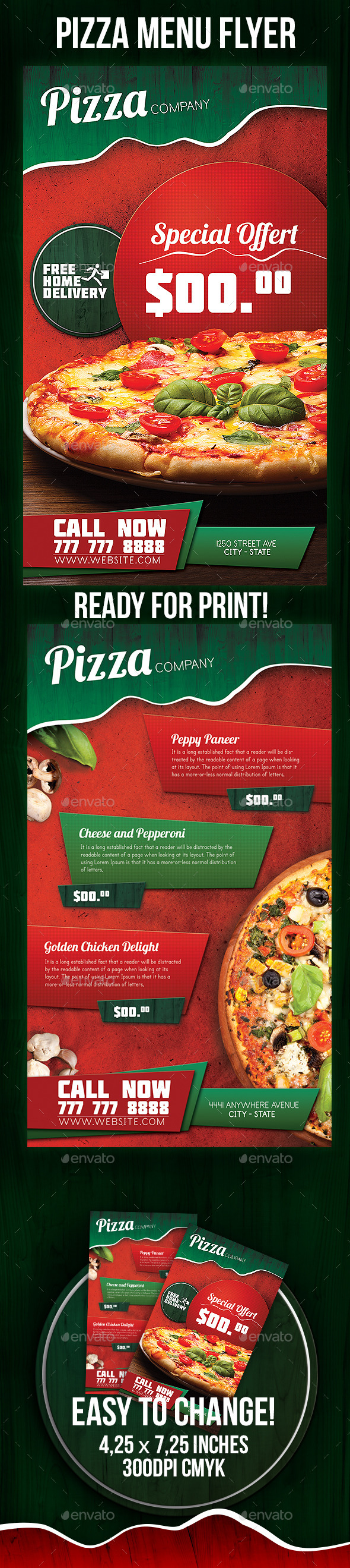 Pizza Menu Flyer (Restaurant)