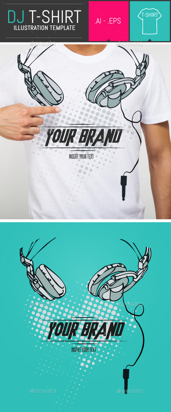 GraphicRiver Dj Headphones T-Shirt Vector Illustration Template 9333144 GraphicRiver Dj Headphones T-Shirt Vector Illustration Template 9333144
