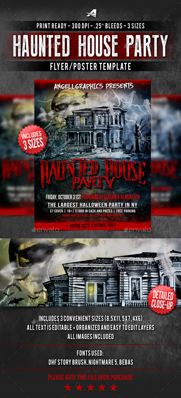 Haunted House Party Flyer (Flyers)