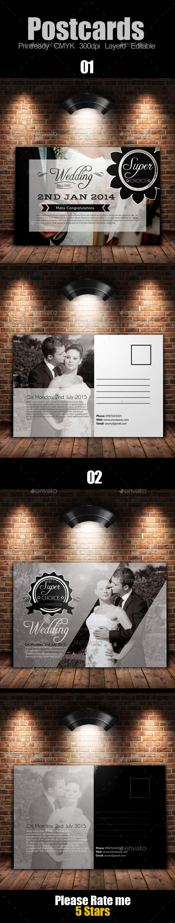 Wedding Invitation Post Card Bundle