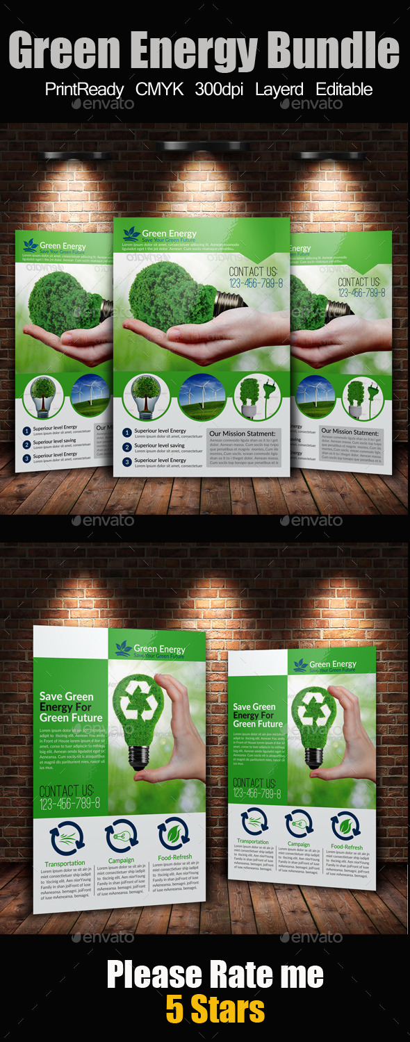 A4 Green Energy Flyer Bundle (Corporate)