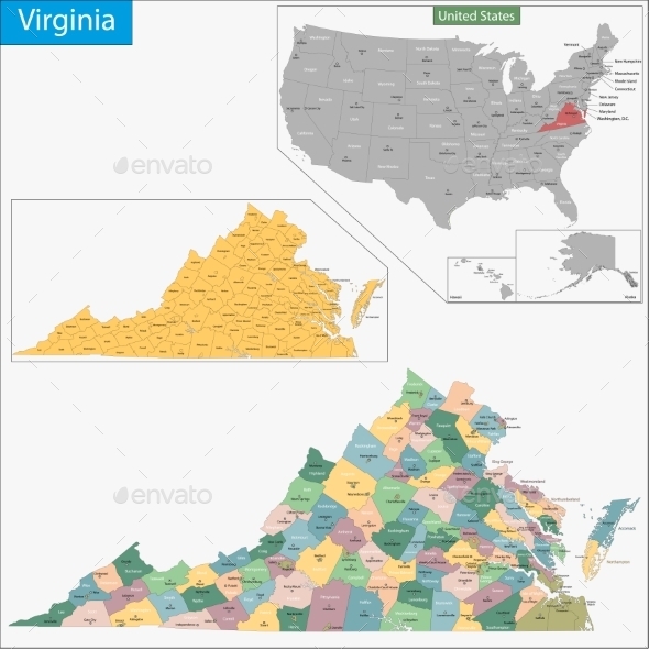 Virginia Map Virginia Map