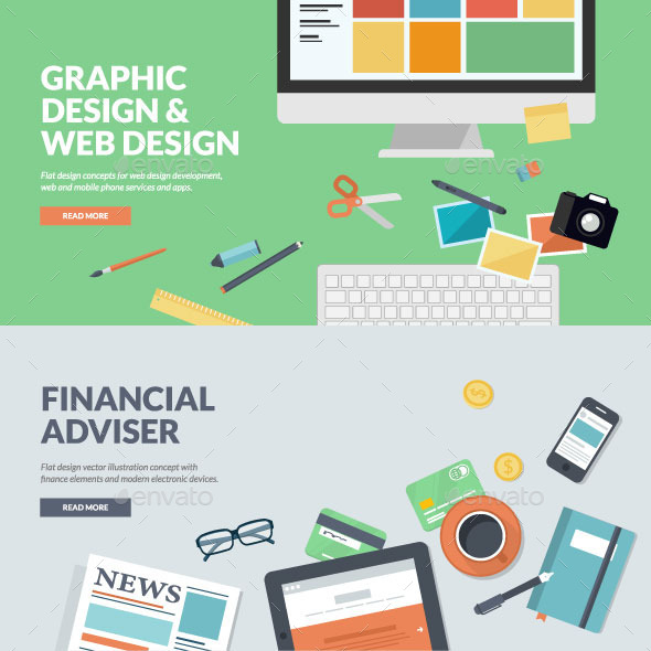 GraphicRiver Flat Concepts for Web Development and Finance 9257322 GraphicRiver Flat Concepts for Web Development and Finance 9257322