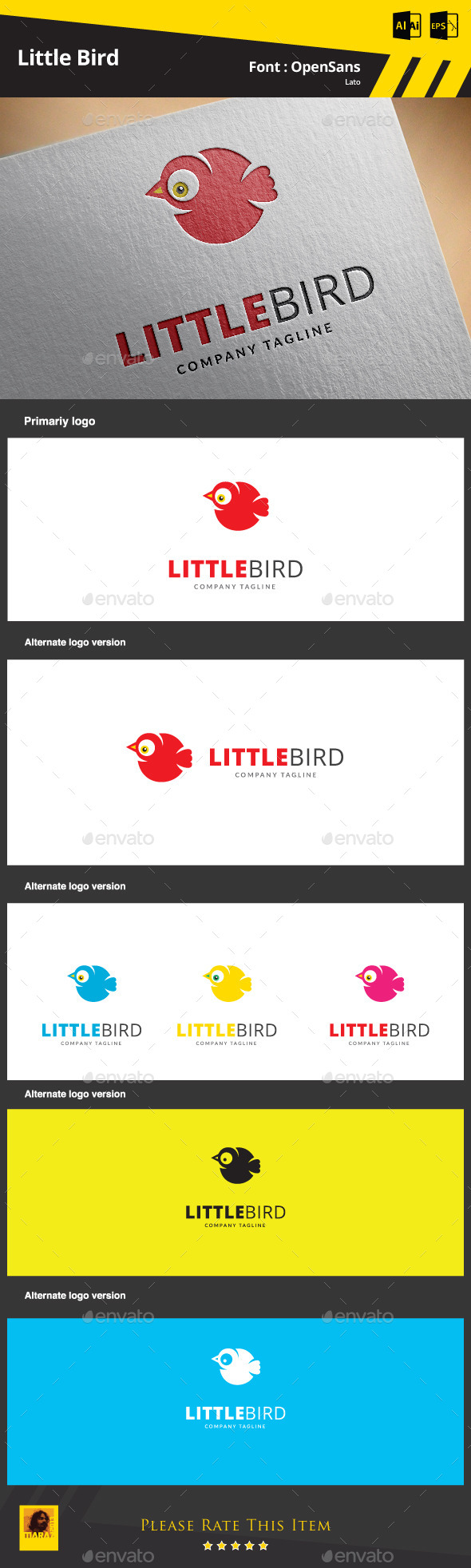 GraphicRiver Little Bird Logo Template 9334645 GraphicRiver Little Bird Logo Template 9334645