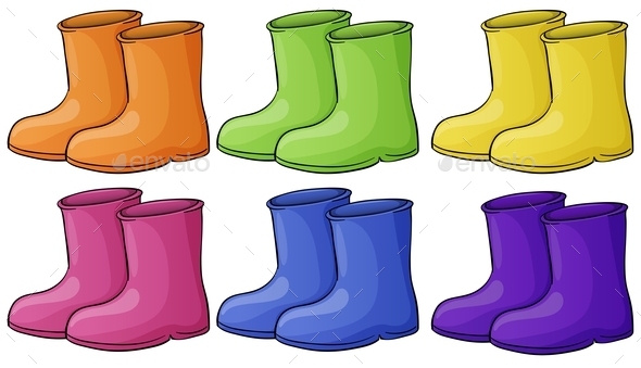 GraphicRiver A Group of Colorful Boots 9335443 GraphicRiver A Group of Colorful Boots 9335443