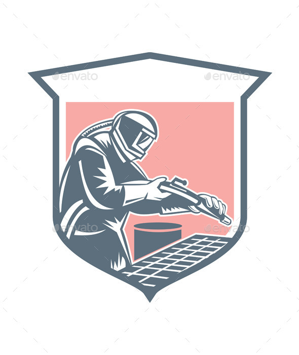 GraphicRiver Sandblaster Sandblasting Hose Shield Retro 9335652 GraphicRiver Sandblaster Sandblasting Hose Shield Retro 9335652