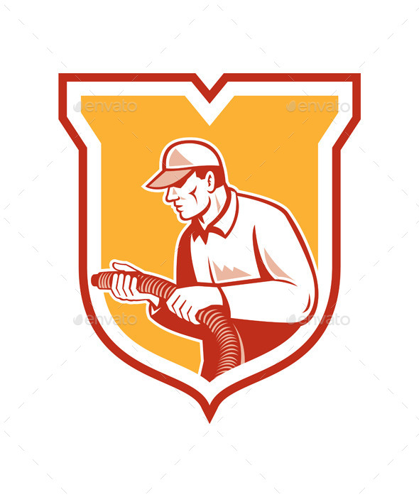 GraphicRiver Home Insulation Technician Retro Shield 9335658 GraphicRiver Home Insulation Technician Retro Shield 9335658