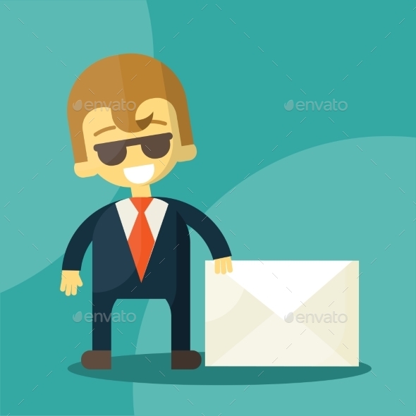 GraphicRiver Set of Businessman Holding Letter 9338797 GraphicRiver Set of Businessman Holding Letter 9338797