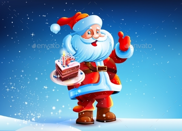 GraphicRiver Cake in the hands of Santa Claus 9340464 GraphicRiver Cake in the hands of Santa Claus 9340464