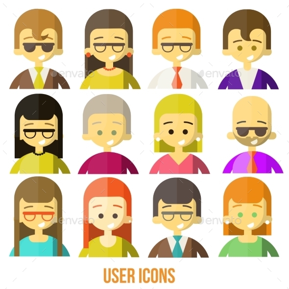 GraphicRiver Colorful People Faces Circle Icons Set 9340873 GraphicRiver Colorful People Faces Circle Icons Set 9340873