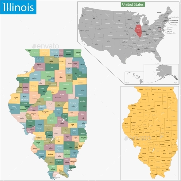 GraphicRiver Illinois Map 9340980 GraphicRiver Illinois Map 9340980