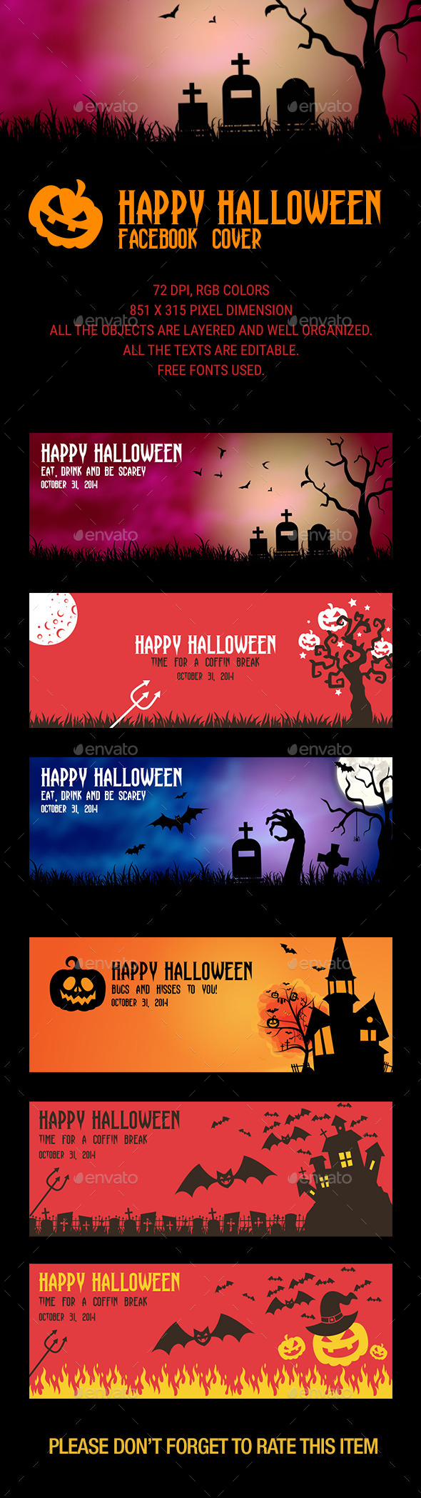 GraphicRiver Happy Halloween Facebook Cover 9341641 GraphicRiver Happy Halloween Facebook Cover 9341641