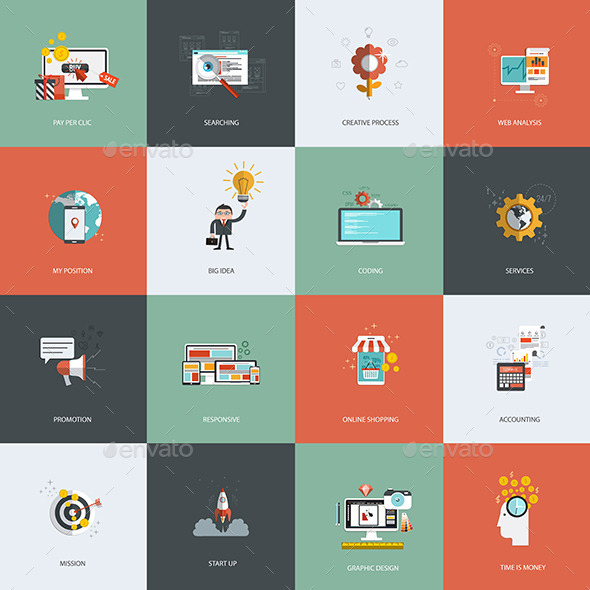 Set of Flat Design Concept Icon Set of Flat Design Concept Icon