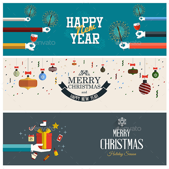 Christmas and New Year Banner Concept Christmas and New Year Banner Concept