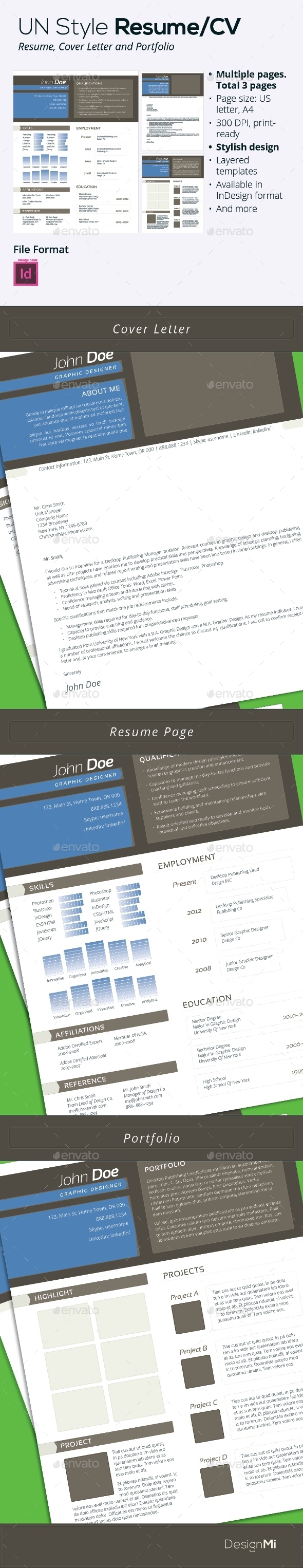 GraphicRiver UN Style Resume CV 3 pages 9342585 GraphicRiver UN Style Resume CV 3 pages 9342585
