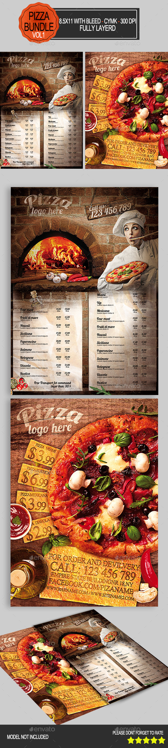 GraphicRiver Pizza Flyer Bundle Vol1 9342636 GraphicRiver Pizza Flyer Bundle Vol1 9342636