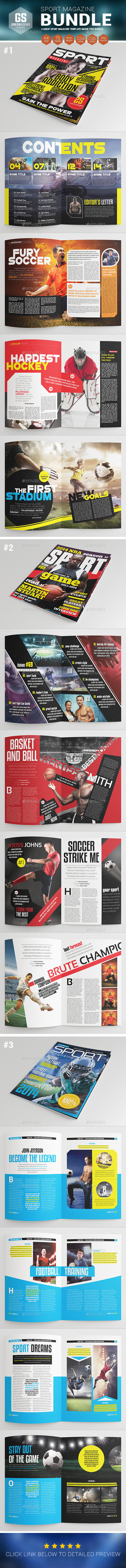 GraphicRiver Sport Magazine Bundle 9342675 GraphicRiver Sport Magazine Bundle 9342675