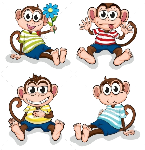 GraphicRiver Monkeys with Different Facial Expressions 9342916 GraphicRiver Monkeys with Different Facial Expressions 9342916