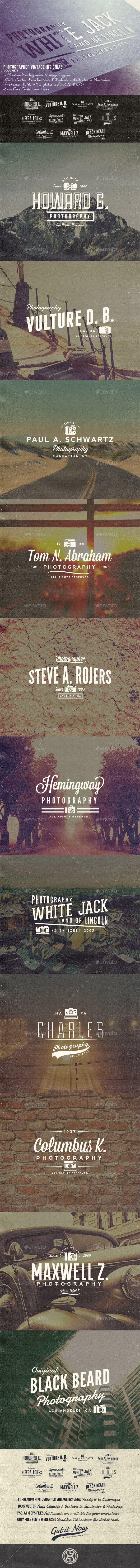 Photographer Vintage Insignias Volume 1 Photographer Vintage Insignias Volume 1