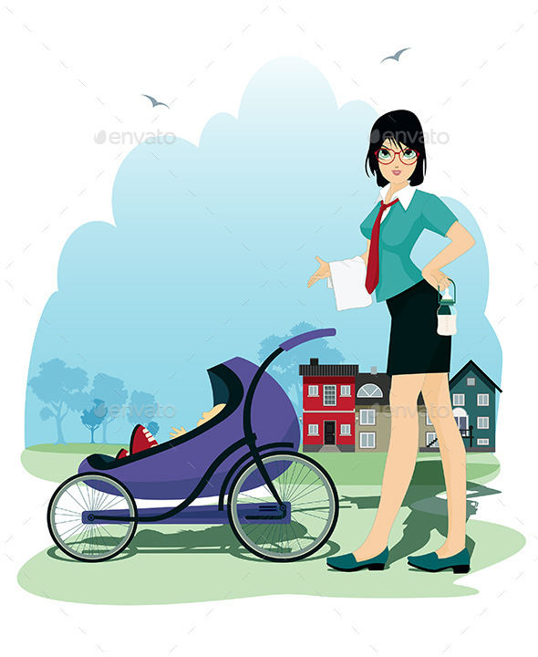 GraphicRiver Baby in Stroller 9343302 GraphicRiver Baby in Stroller 9343302