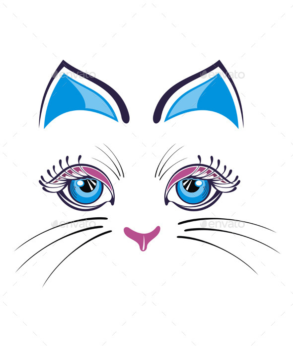 GraphicRiver Cat with Blue Ears 9343684 GraphicRiver Cat with Blue Ears 9343684