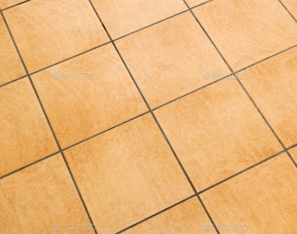 Brown ceramic floor tiles