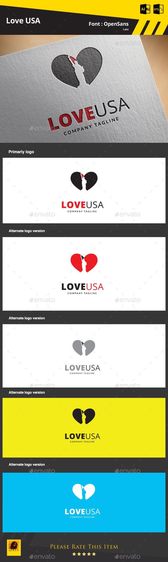 Love USA Logo Template Love USA Logo Template