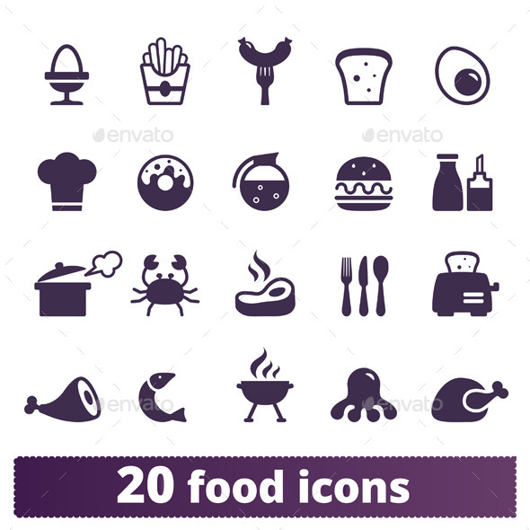 Food Icons Vector Set Food Icons Vector Set