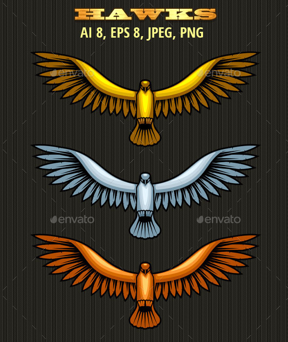 GraphicRiver Golden Silver and Bronze Hawk Figures 9345433 GraphicRiver Golden Silver and Bronze Hawk Figures 9345433