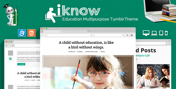 ThemeForest iKnow Education Responsive Tumblr Theme 9345444 ThemeForest iKnow Education Responsive Tumblr Theme 9345444