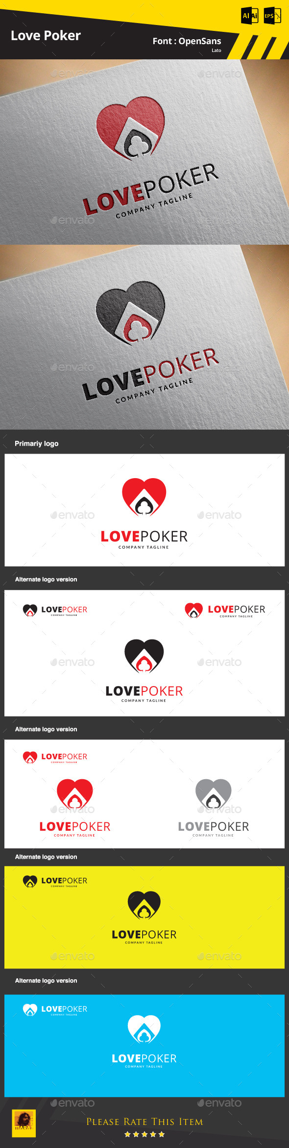 Love Poker Logo Template